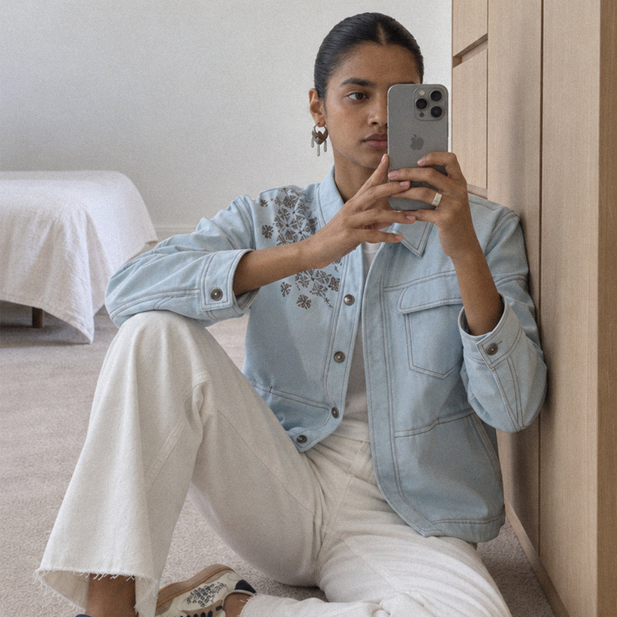 Kara - Utility Shacket - Powder Blue (Unisex)