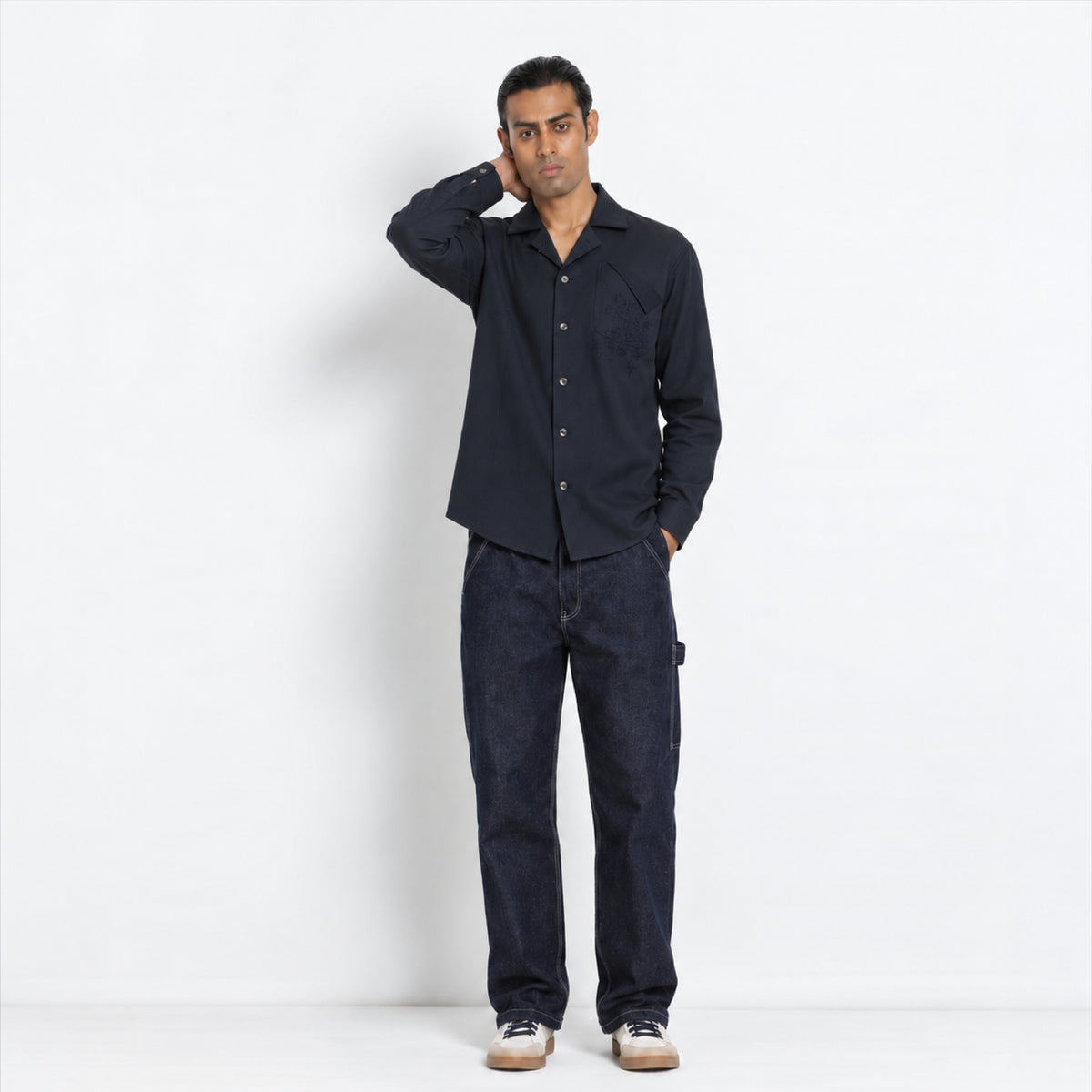 Kara - Workwear Shirt - Navy (Unisex)