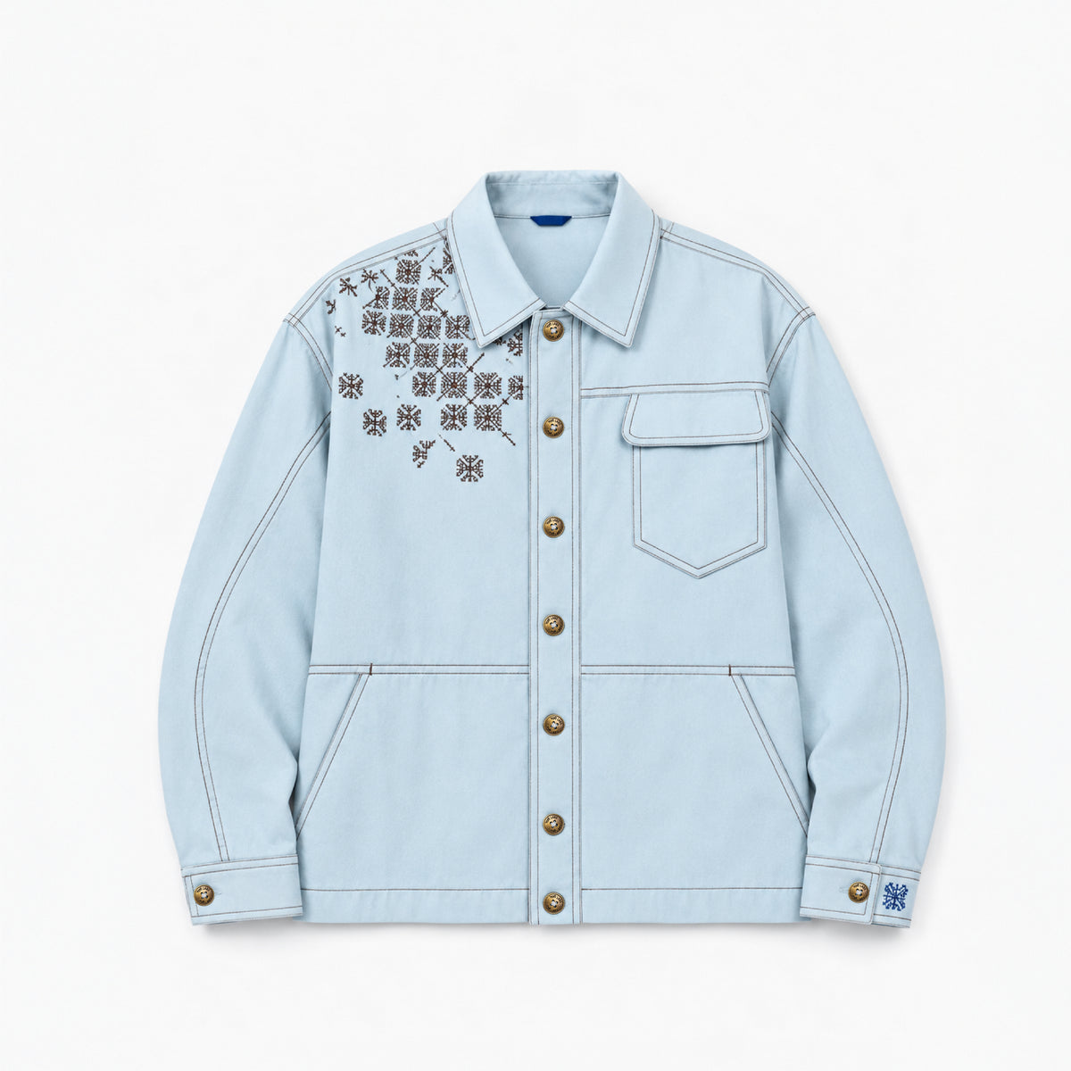 Kara - Utility Shacket - Powder Blue (Unisex)