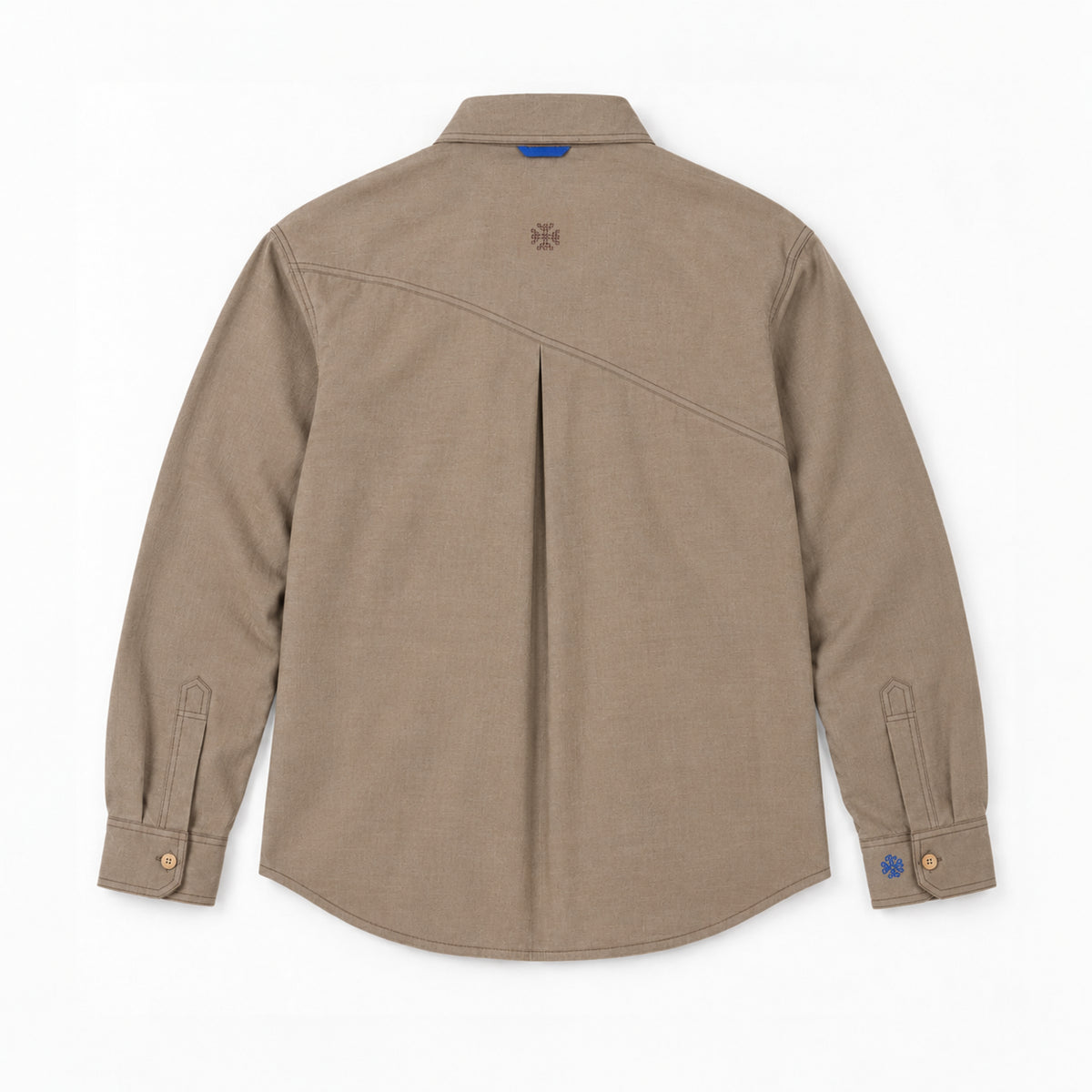 Kara - Saddle-stitch Shirt - Light Brown For Men