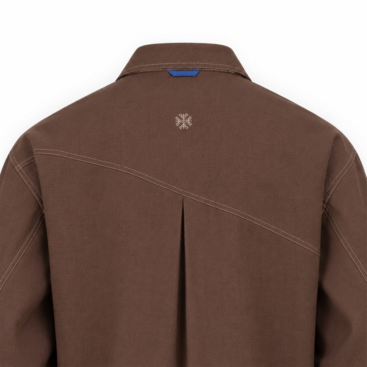 Kara - Saddle-stitch Shirt - Dark Brown For Men