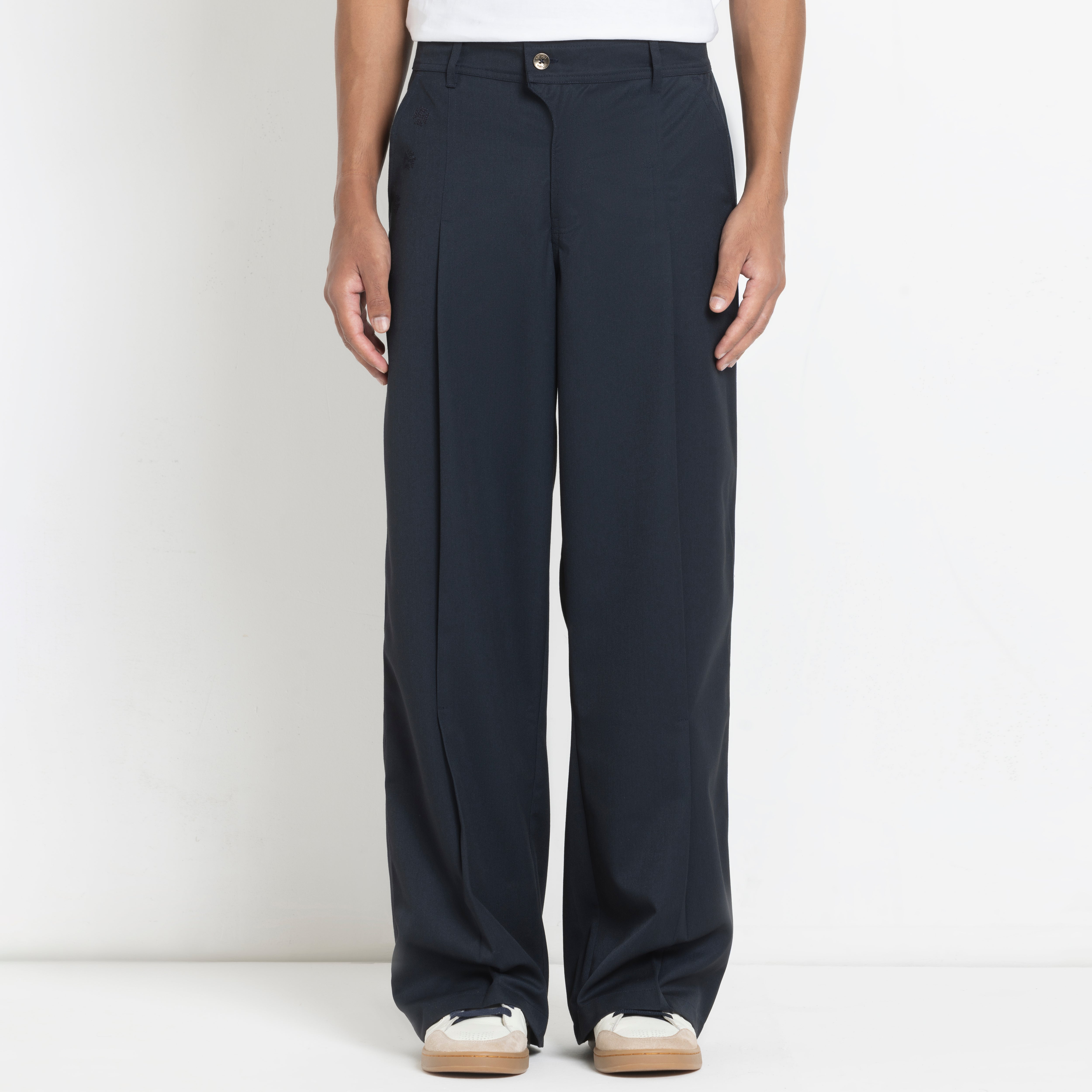 Kara - Pleat Trouser - Navy For Men