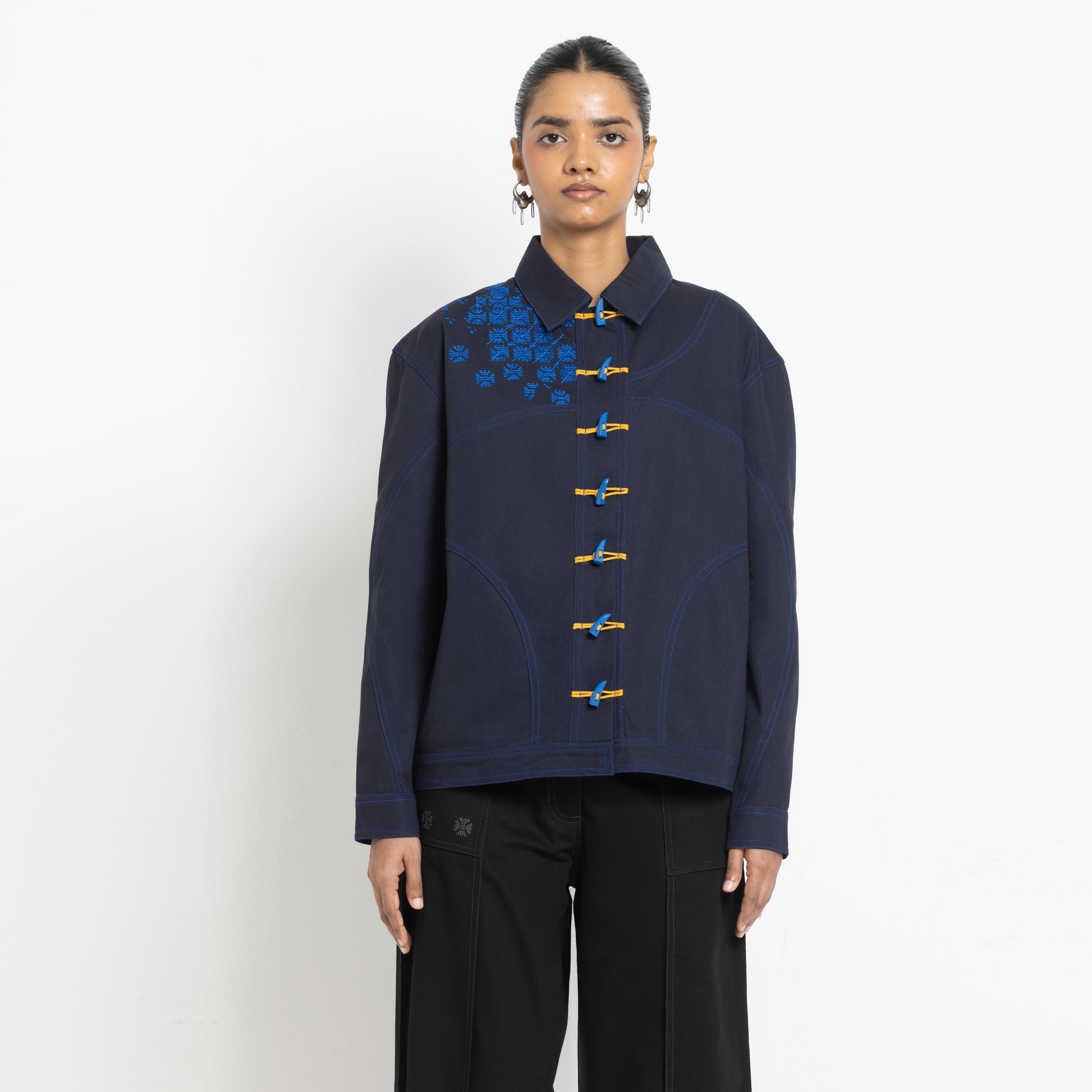 Kara - Toggle Shacket - Navy (Unisex)