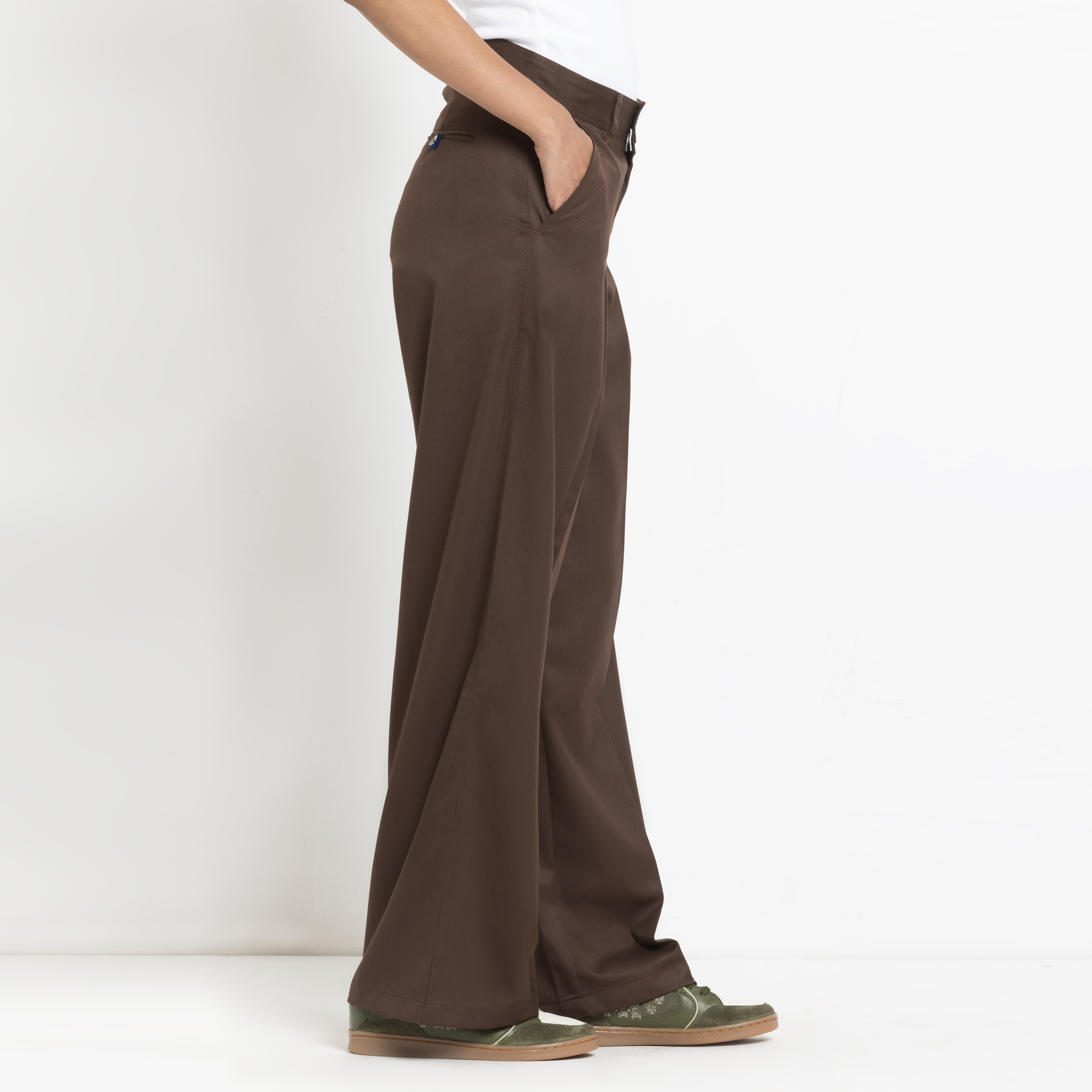Kara - Pleat Trouser - Dark Brown For Women