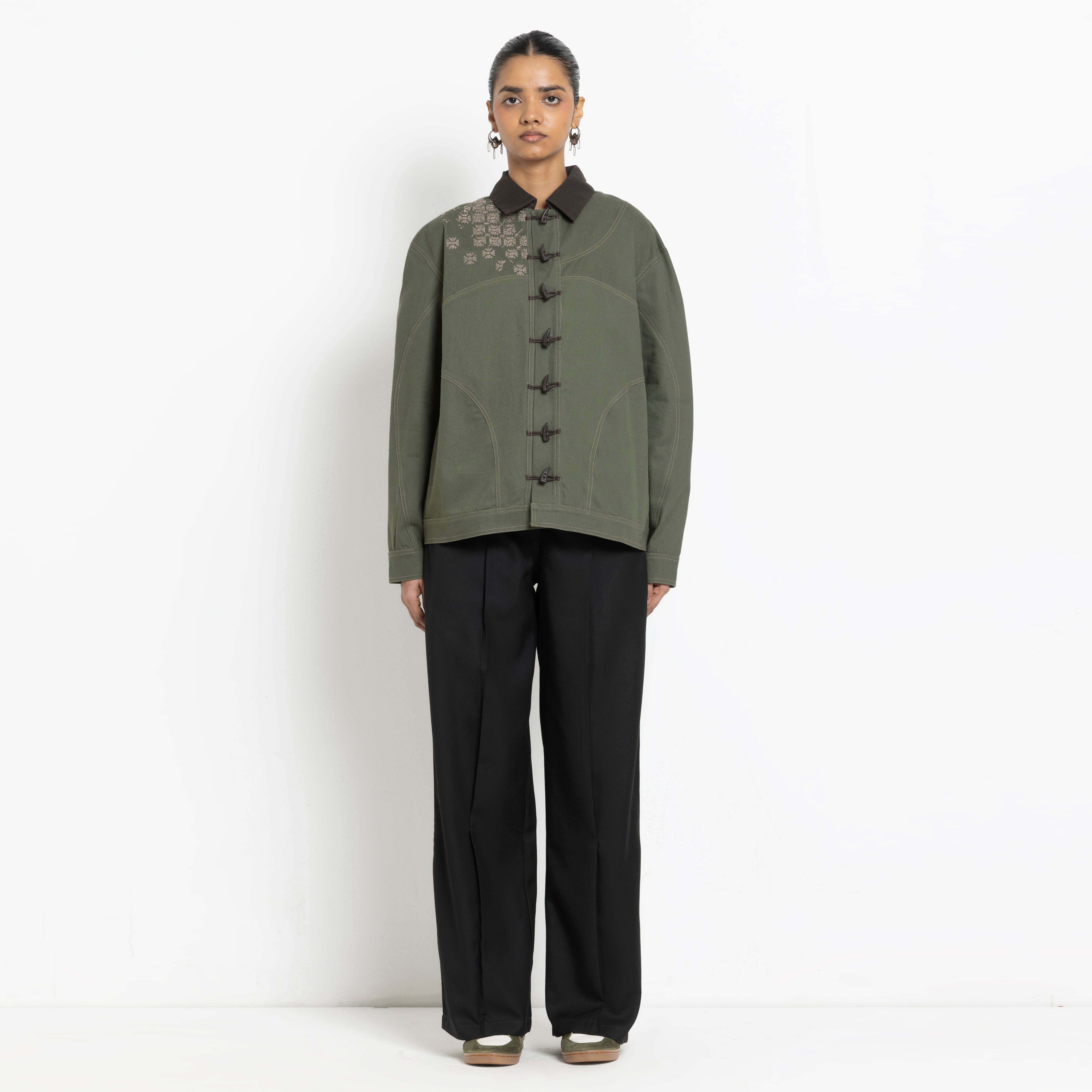 Kara - Toggle Shacket - Olive Green (Unisex)