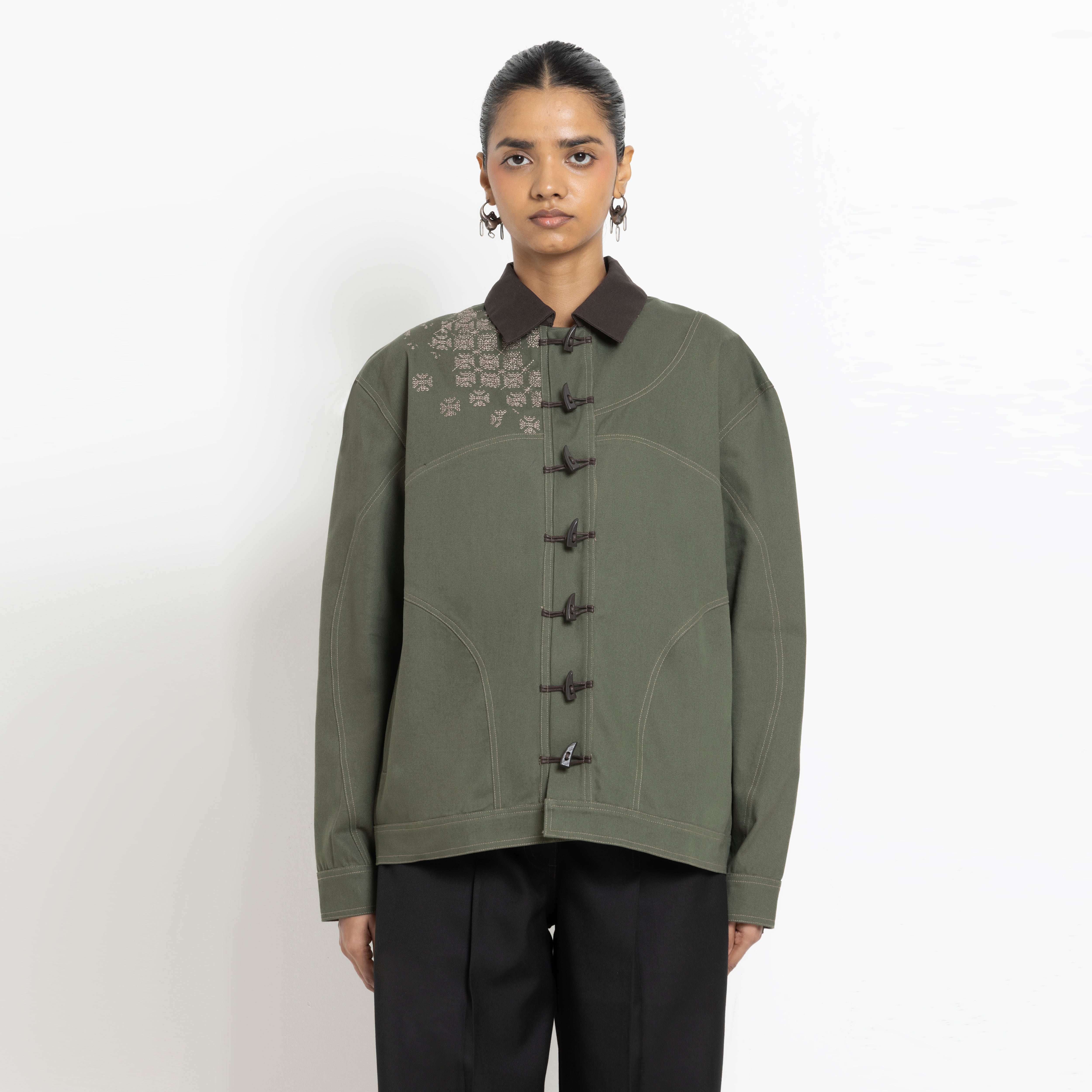 Kara - Toggle Shacket - Olive Green (Unisex)
