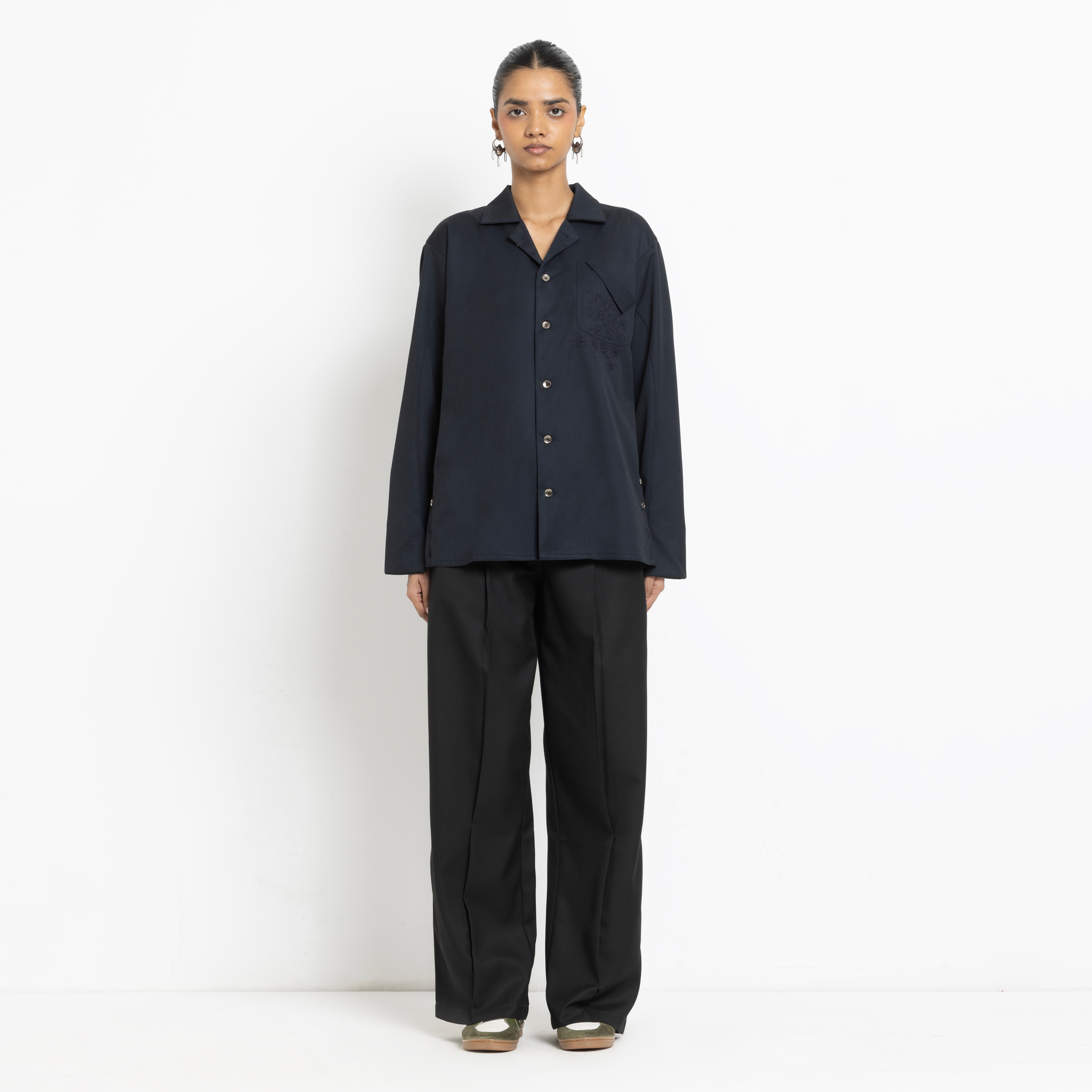 Kara - Workwear Shirt - Navy (Unisex)