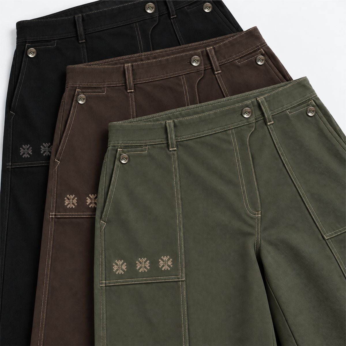 Kara - Pintuck Pant - Olive Green For Women
