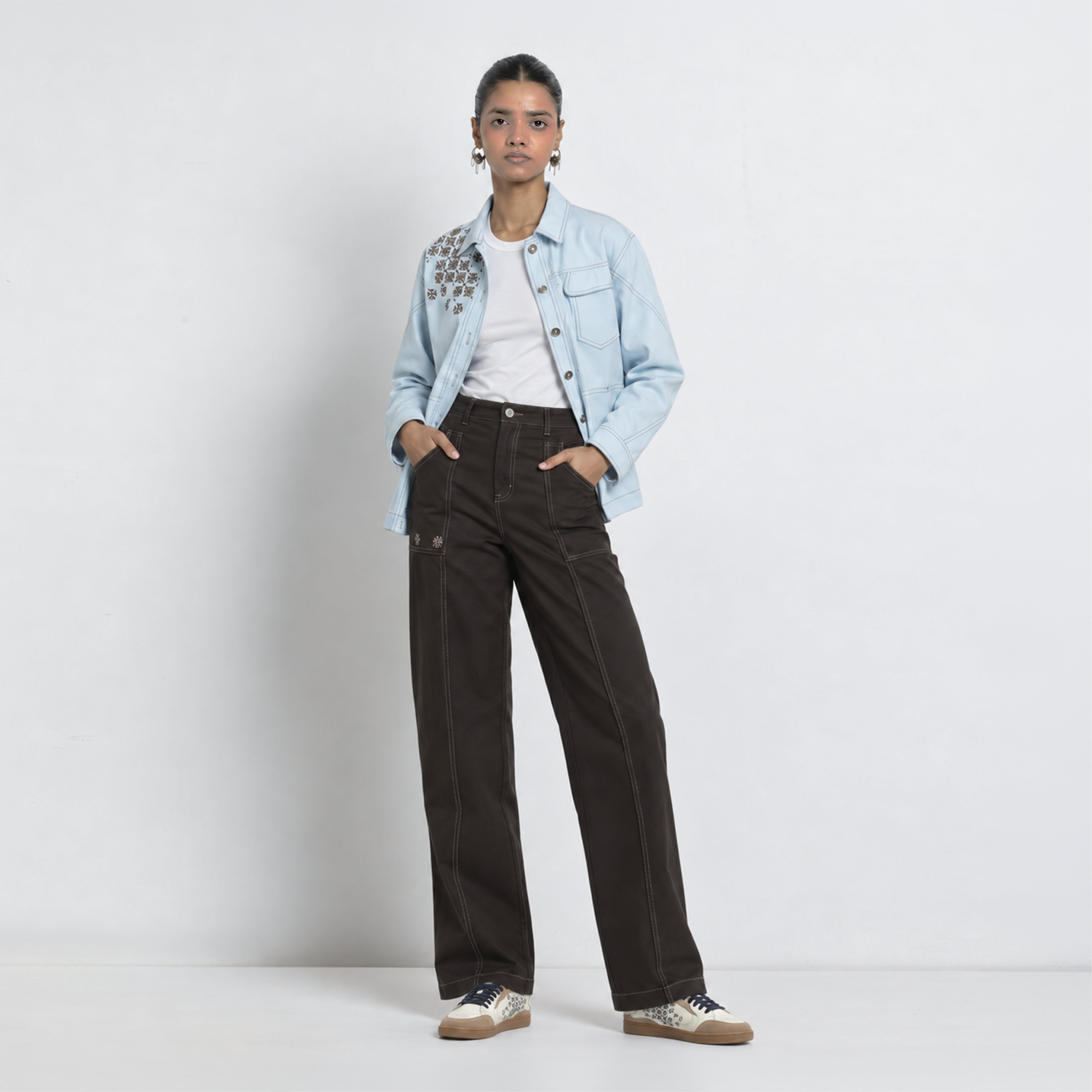 Kara - Utility Shacket - Powder Blue (Unisex)