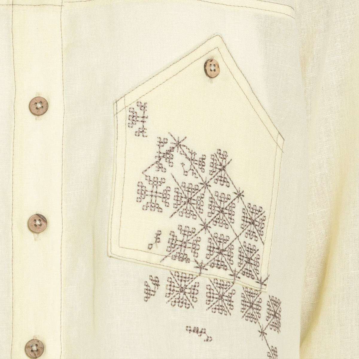 Kara - Cross-collar Shirt - Butter Yellow For Women