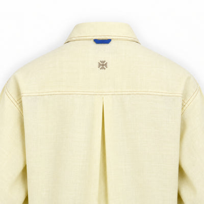 Kara - Cross-collar Shirt - Butter Yellow For Women