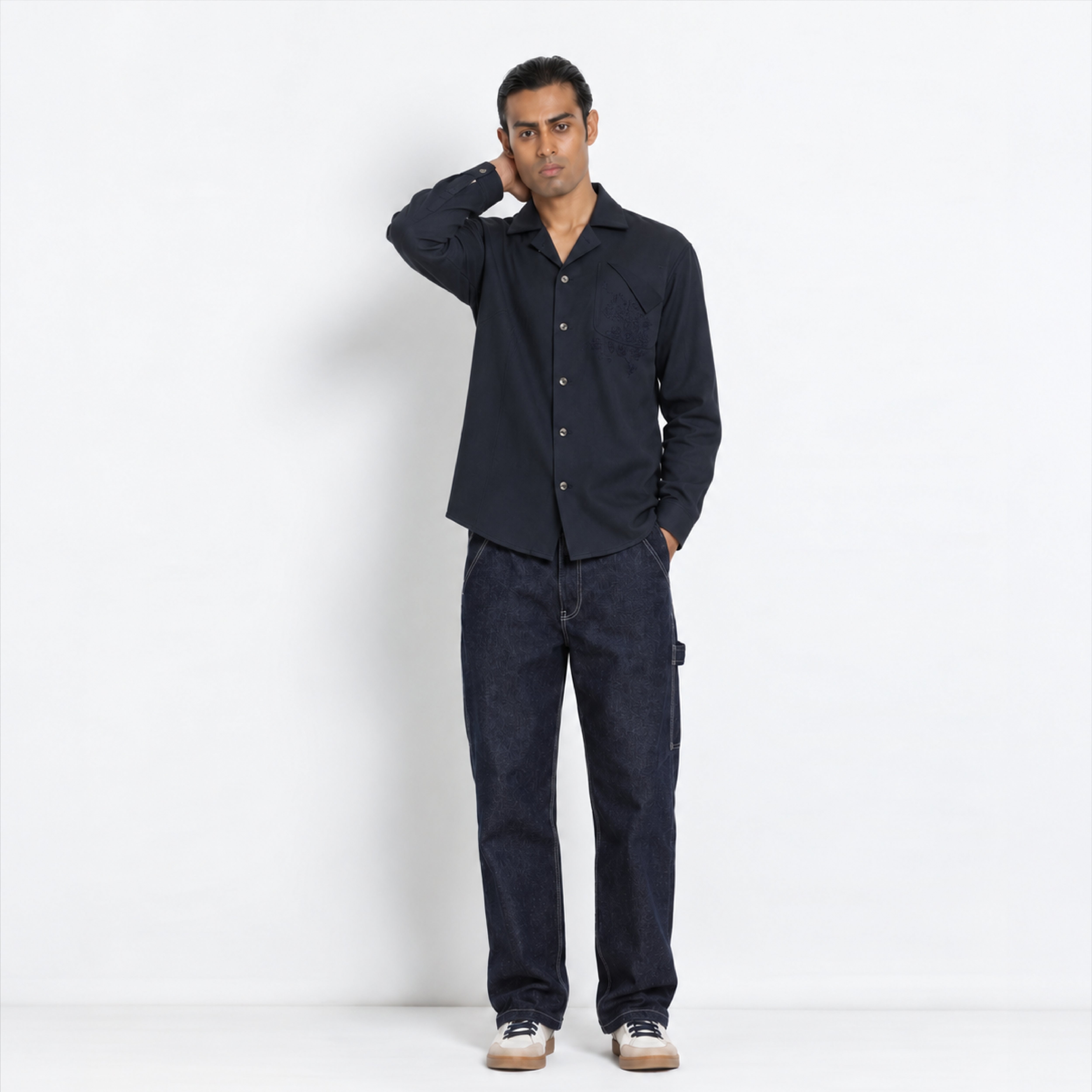 Kara - Workwear Shirt - Navy (Unisex)