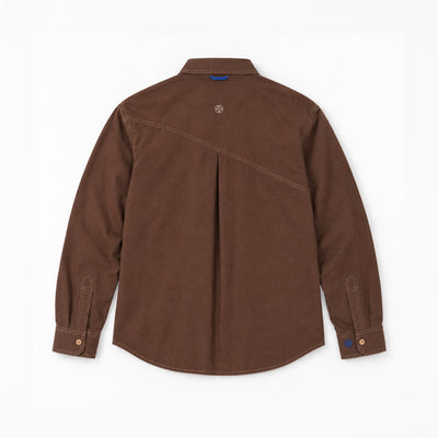 Kara - Saddle-stitch Shirt - Dark Brown For Men