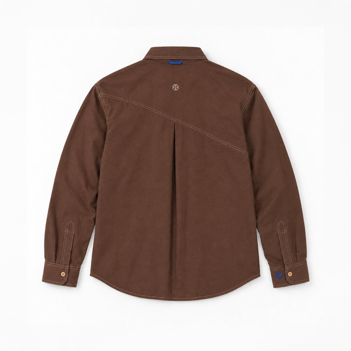 Kara - Saddle-stitch Shirt - Dark Brown For Men