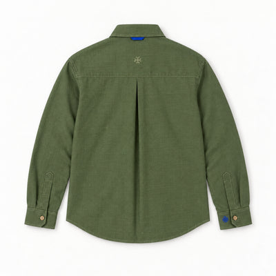 Kara - Cross-collar Shirt - Olive Green For Women