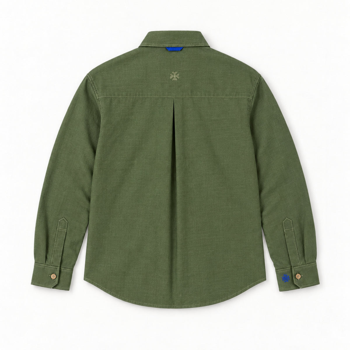 Kara - Cross-collar Shirt - Olive Green For Women