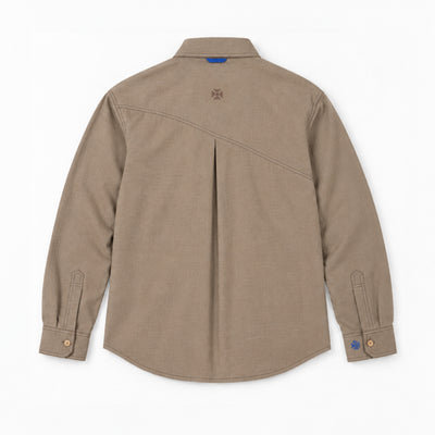 Kara - Saddle-stitch Shirt - Light Brown For Men