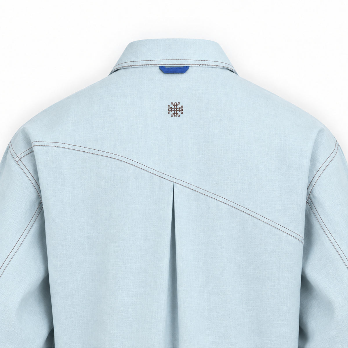 Kara - Saddle-stitch Shirt - Powder Blue For Men