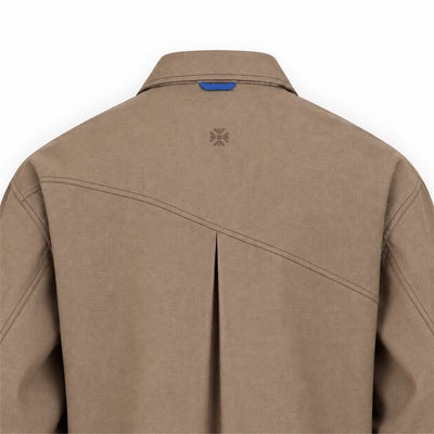 Kara - Saddle-stitch Shirt - Light Brown For Men