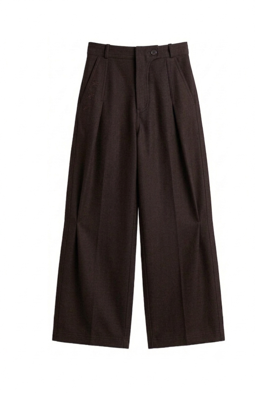 Kara - Pleat Trouser - Dark Brown For Women