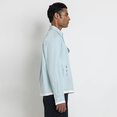 Kara - Deconstructed shirt - Powder Blue For Men