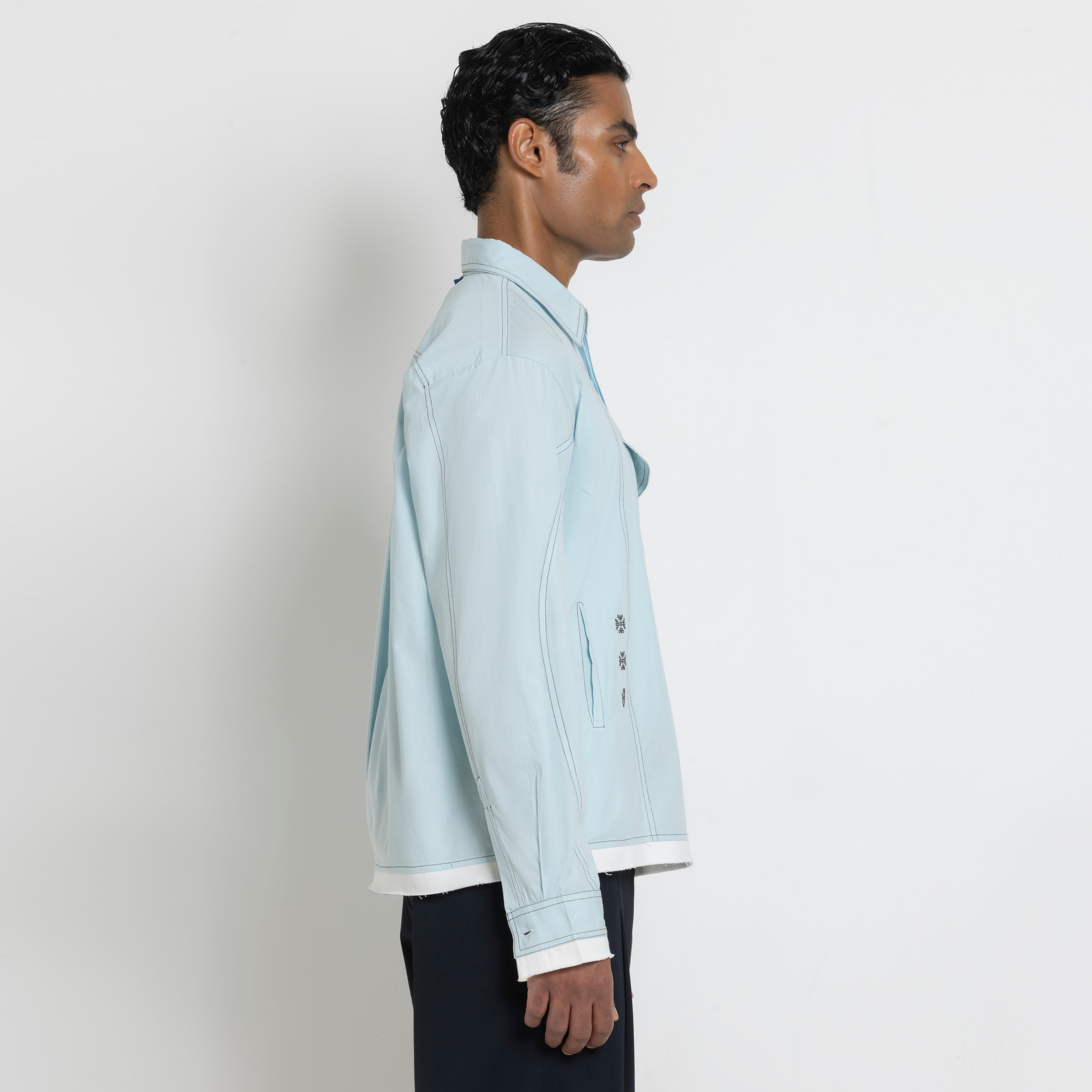 Kara - Deconstructed shirt - Powder Blue For Men