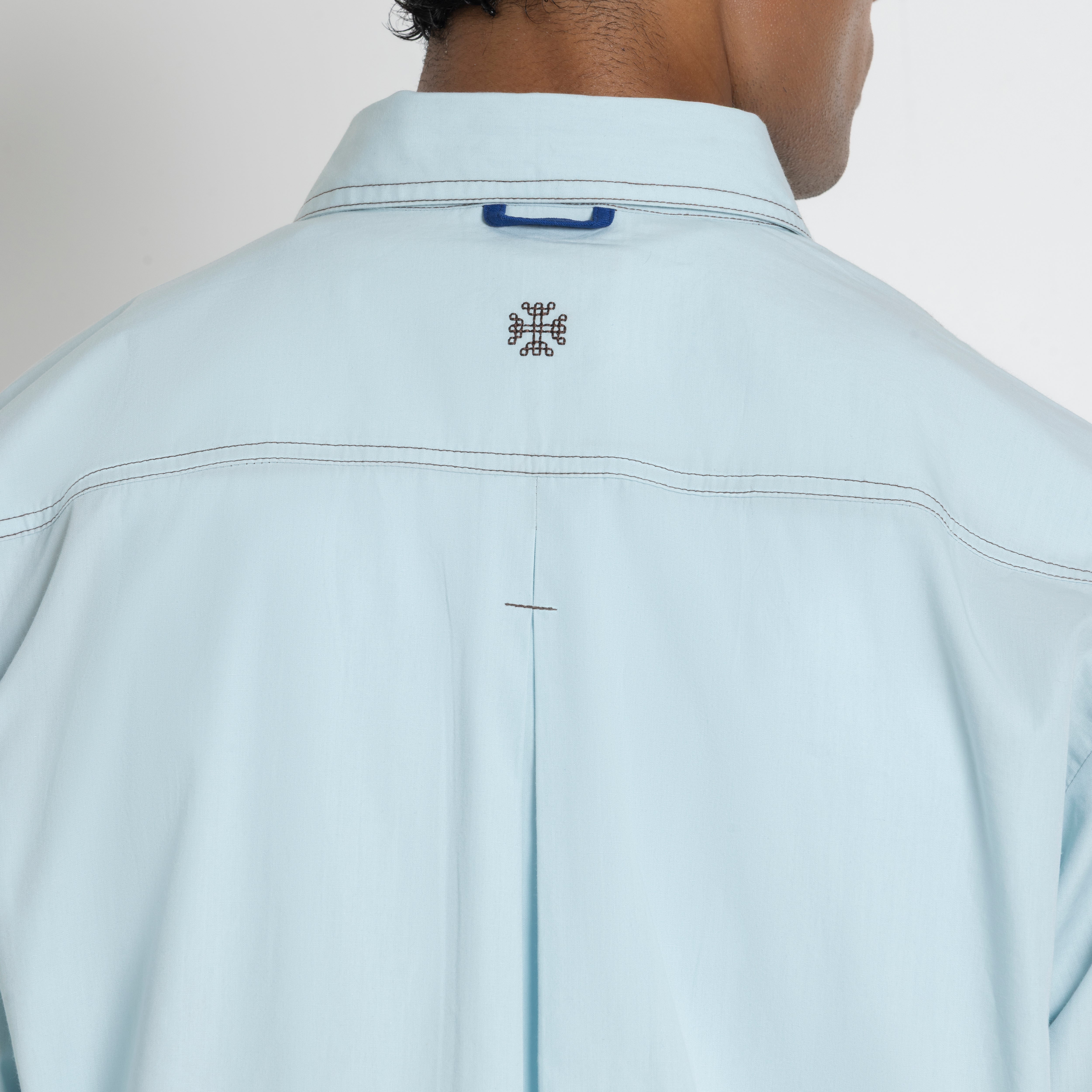 Kara - Deconstructed shirt - Powder Blue For Men