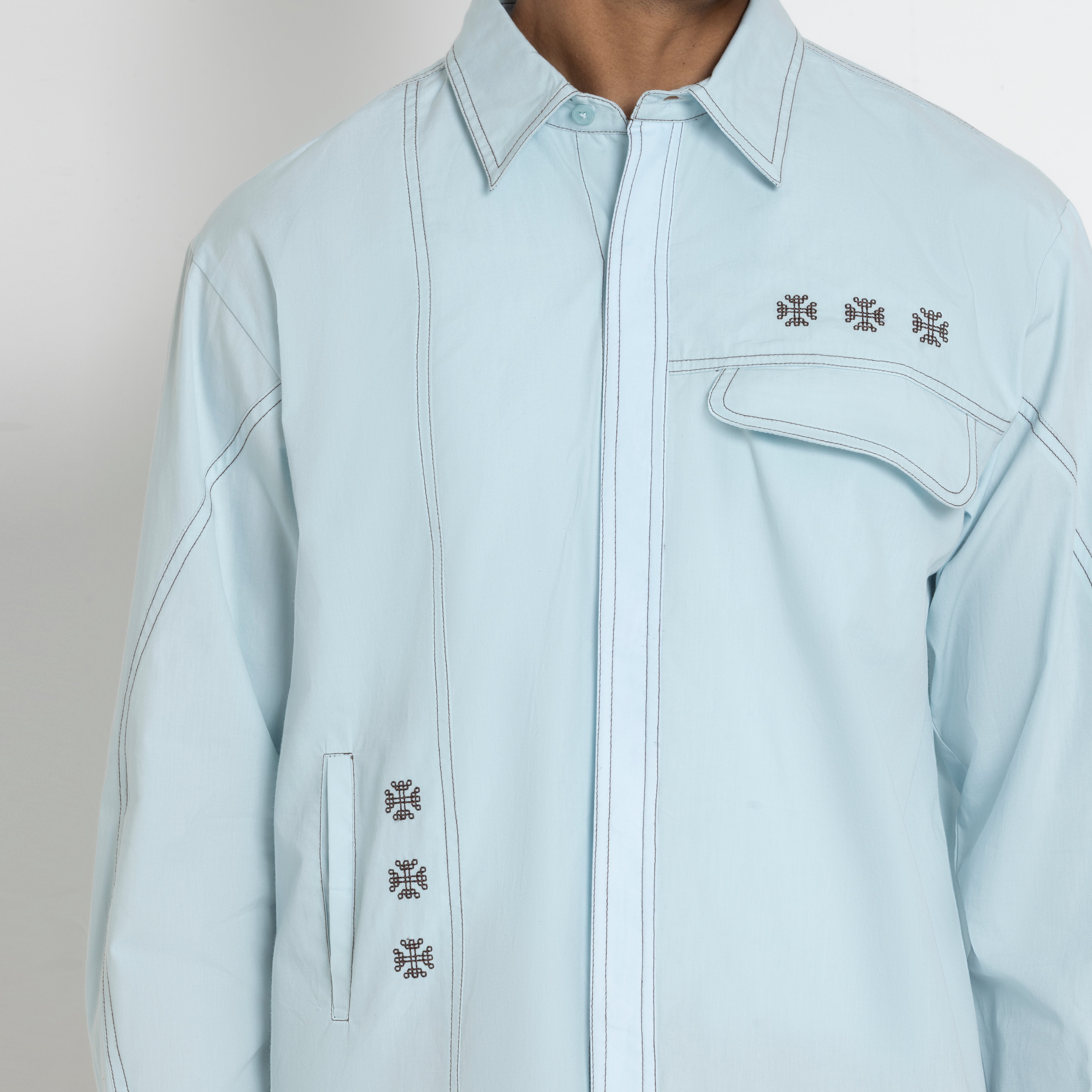 Kara - Deconstructed shirt - Powder Blue For Men