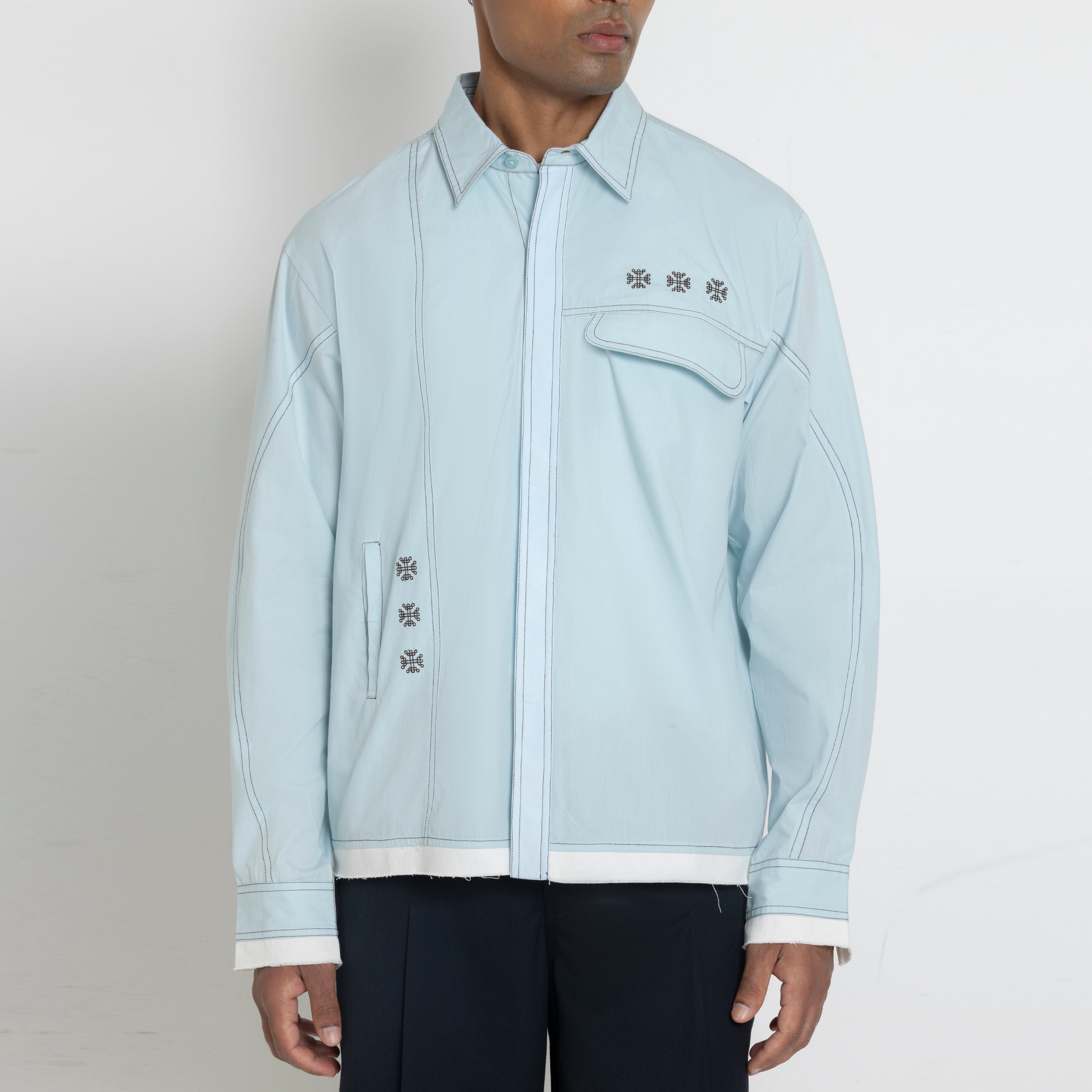 Kara - Deconstructed shirt - Powder Blue For Men