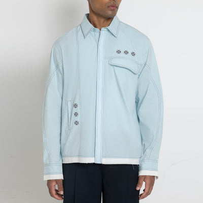 Kara - Deconstructed shirt - Powder Blue For Men