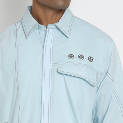 Kara - Deconstructed shirt - Powder Blue For Men