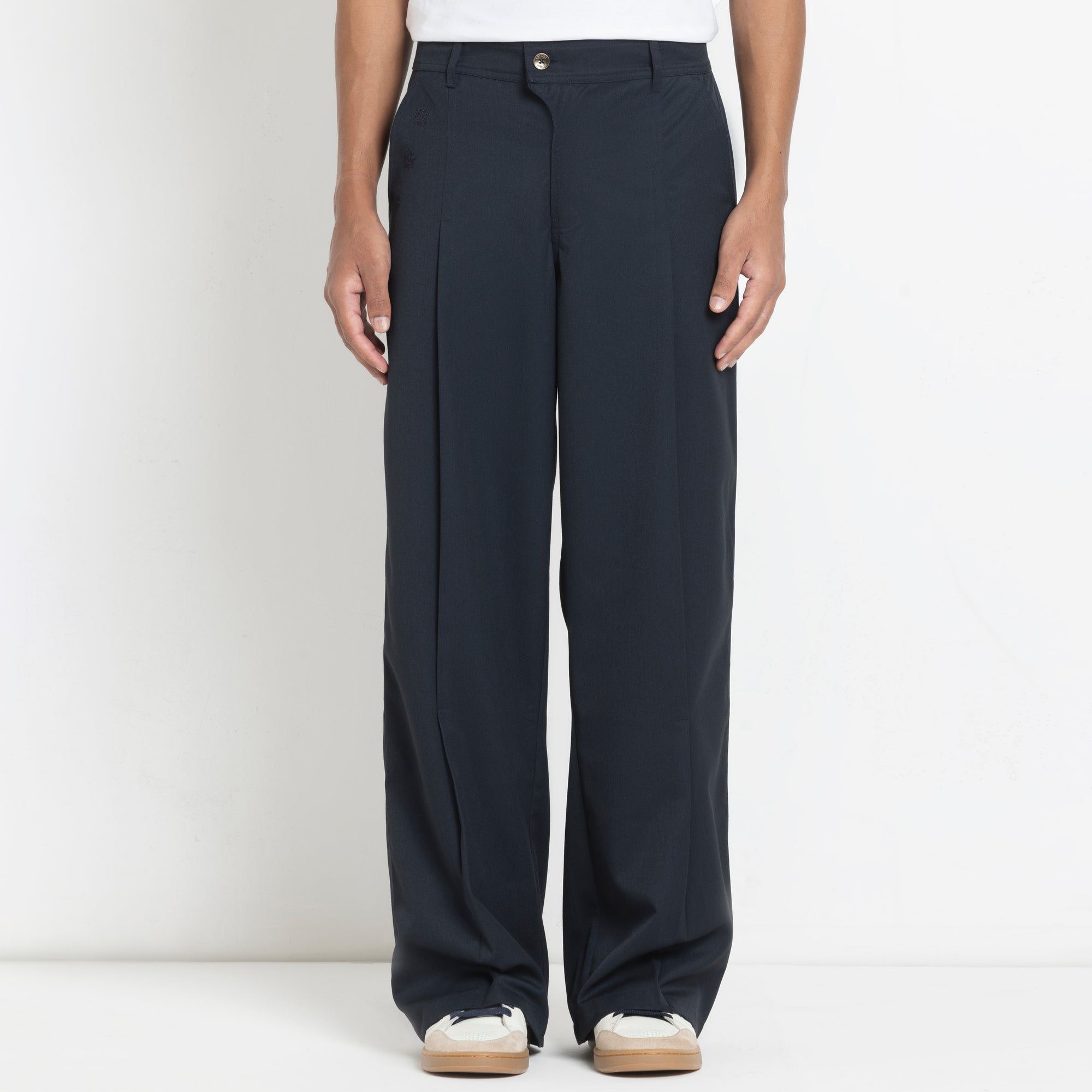 Kara - Pleat Trouser - Navy For Men