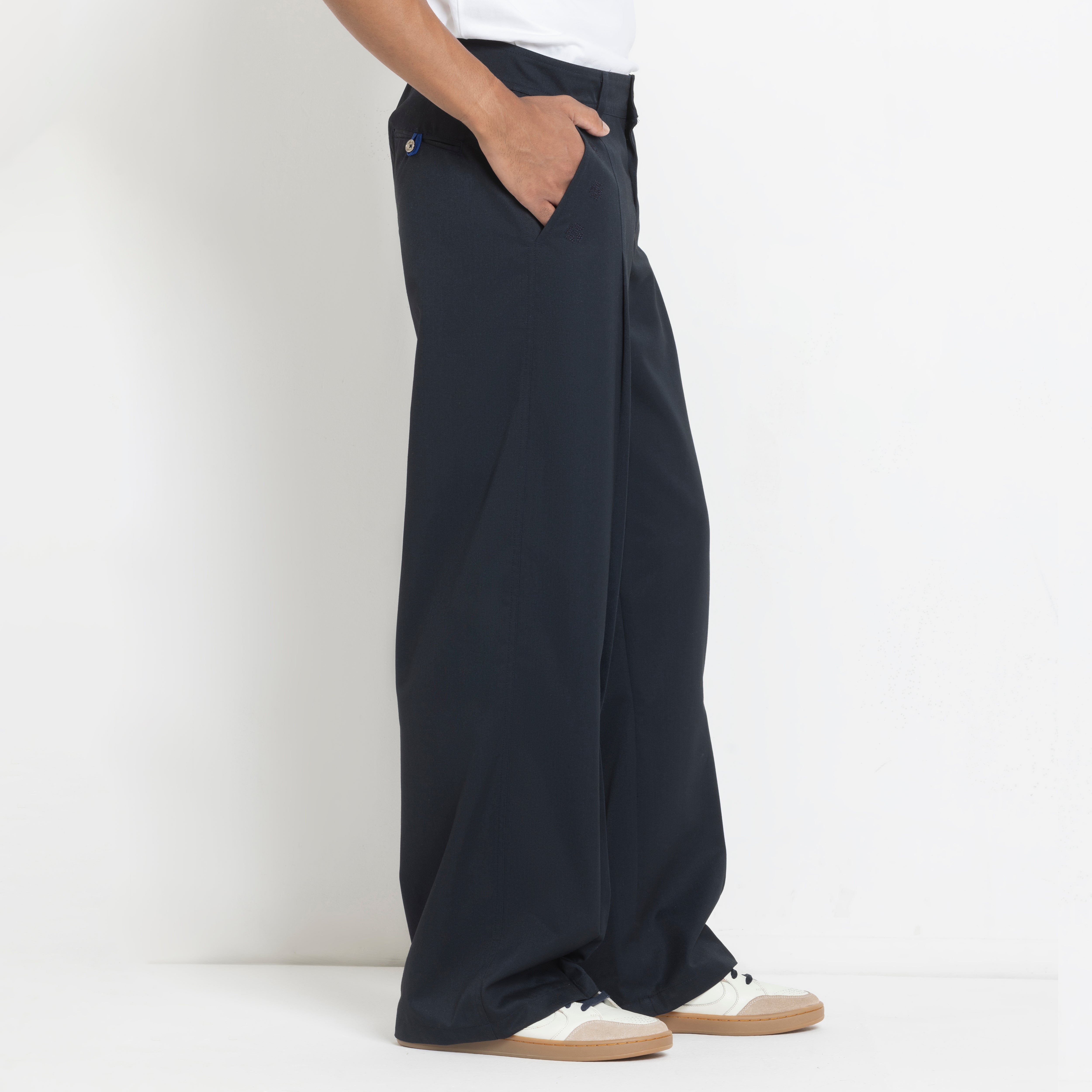 Kara - Pleat Trouser - Navy For Men