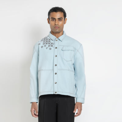 Kara - Utility Shacket - Powder Blue (Unisex)