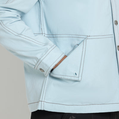 Kara - Utility Shacket - Powder Blue (Unisex)