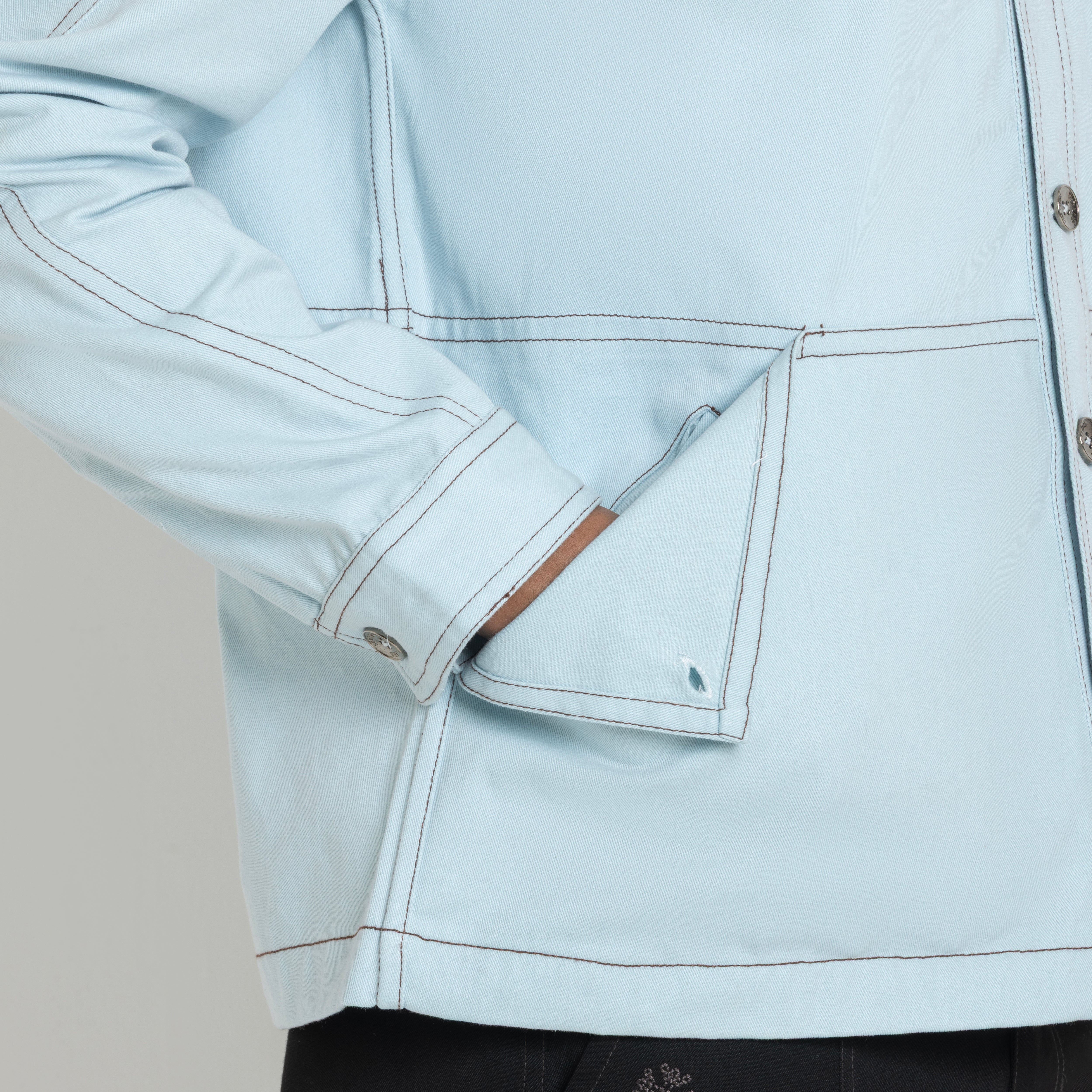 Kara - Utility Shacket - Powder Blue (Unisex)