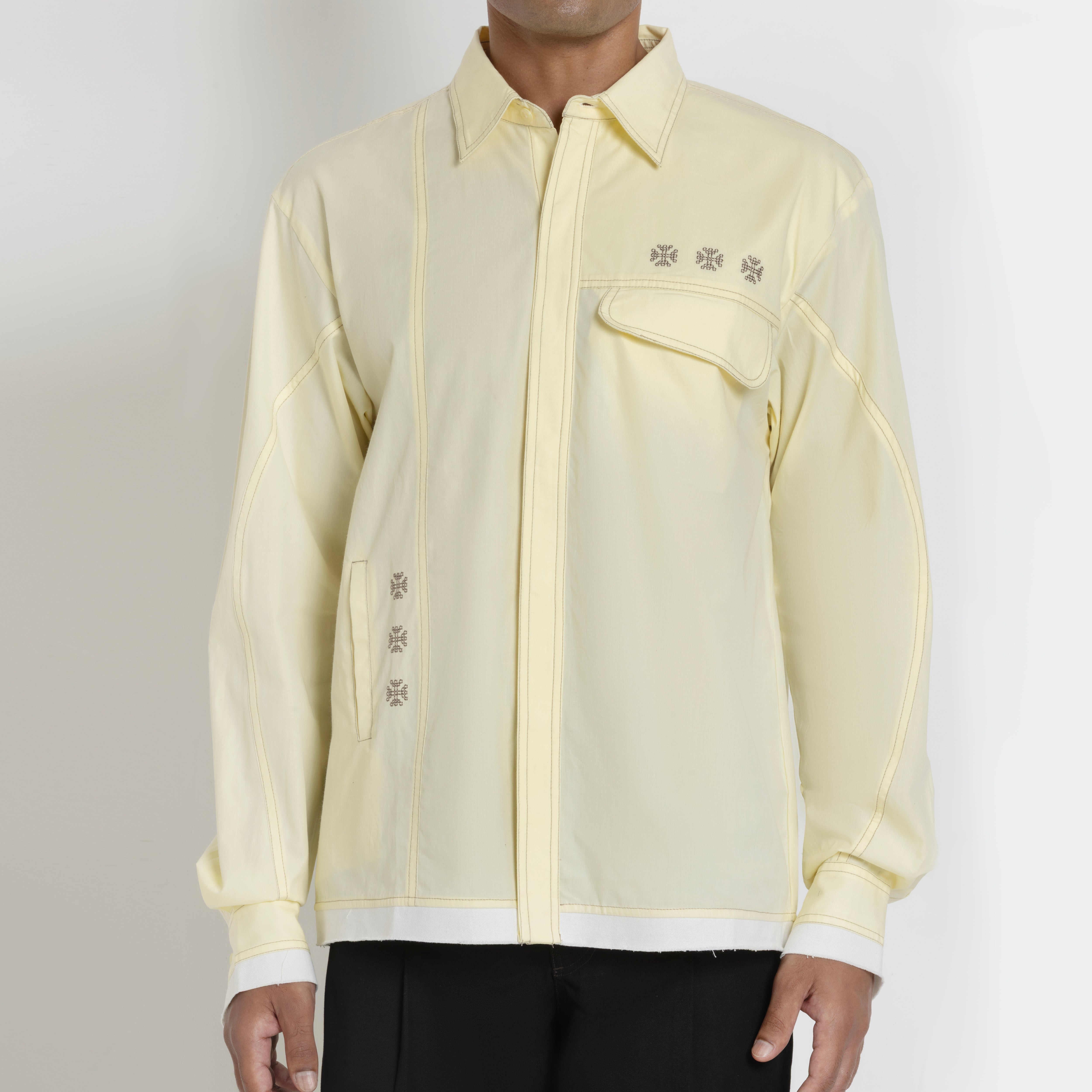 Kara - Deconstructed shirt - Butter Yellow For Men