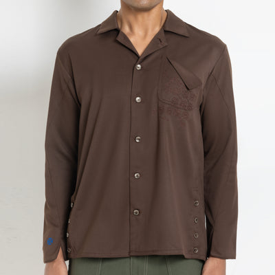 Kara - Workwear Shirt - Dark Brown (Unisex)