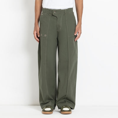 Kara - Pintuck Pant - Olive Green For Men