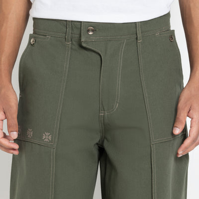 Kara - Pintuck Pant - Olive Green For Men