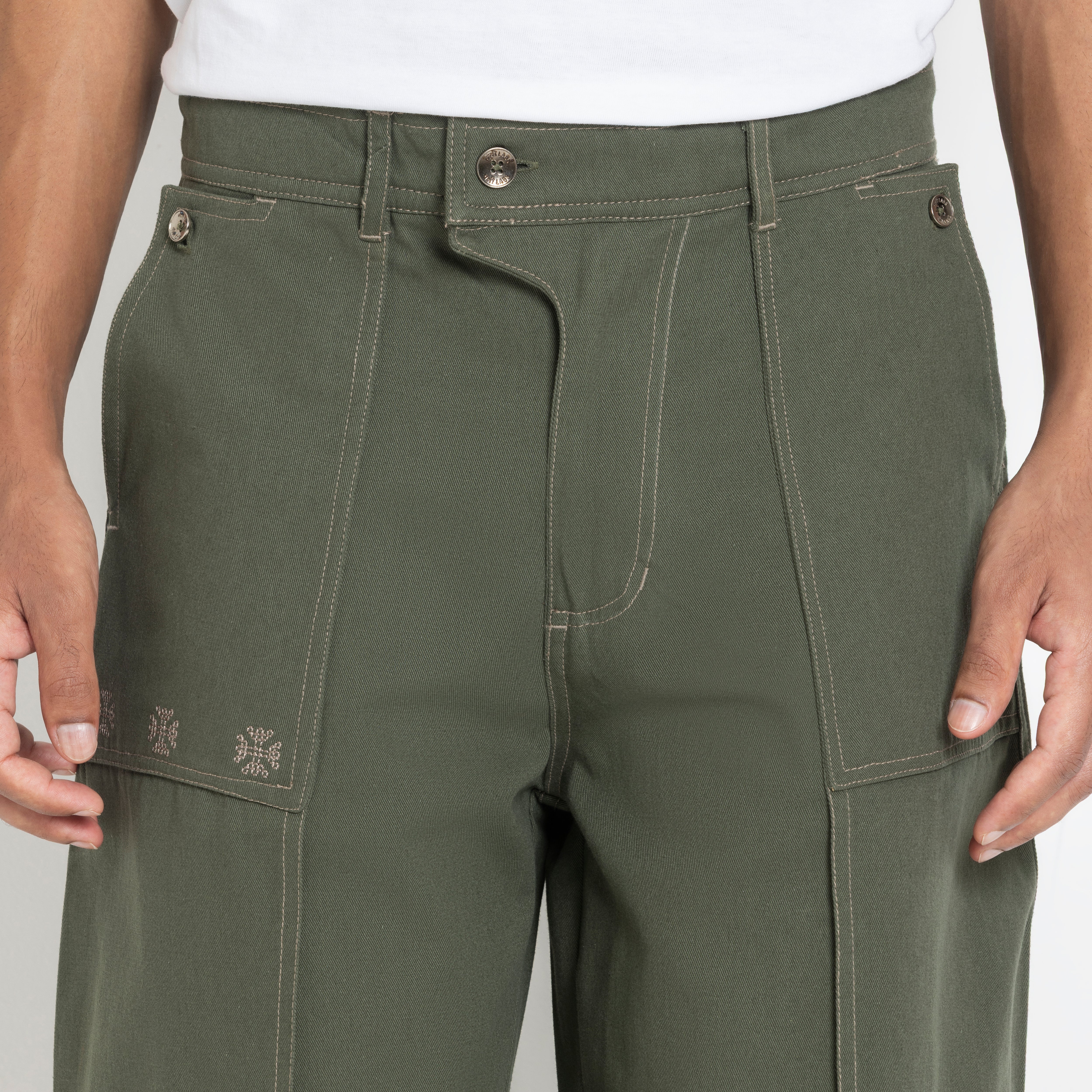 Kara - Pintuck Pant - Olive Green For Men