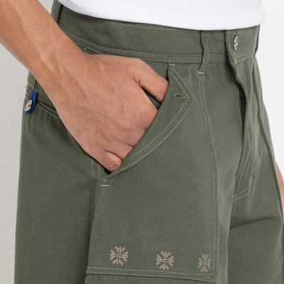 Kara - Pintuck Pant - Olive Green For Men