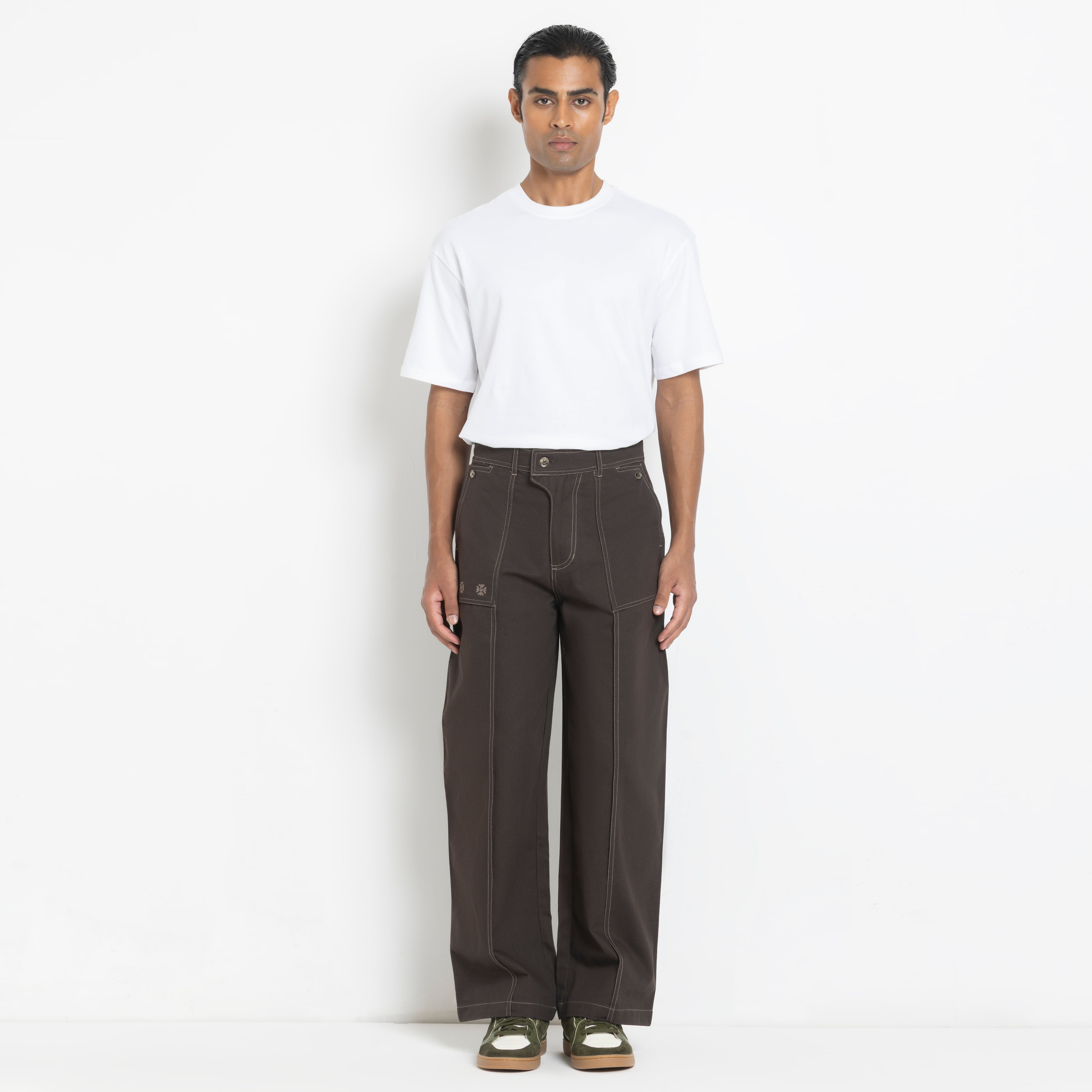 Kara - Pintuck Pant - Dark Brown For Men