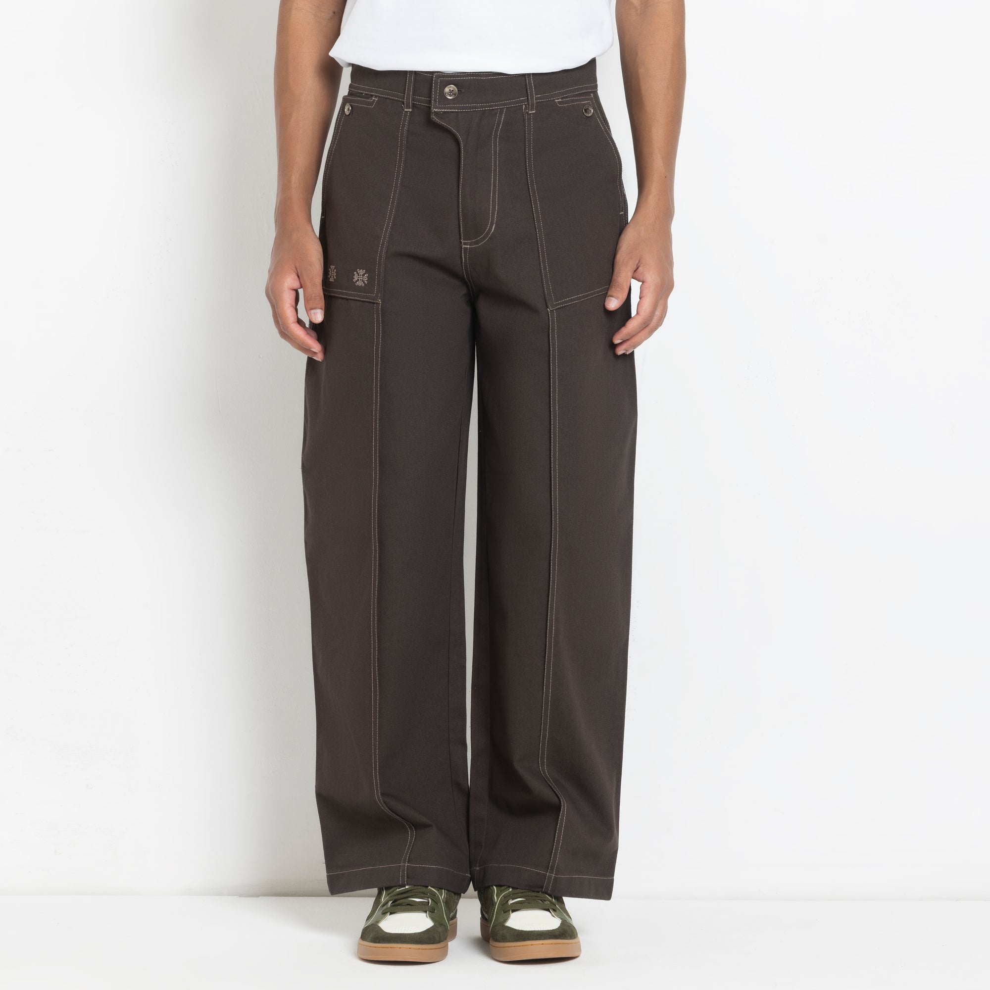 Kara - Pintuck Pant - Dark Brown For Men