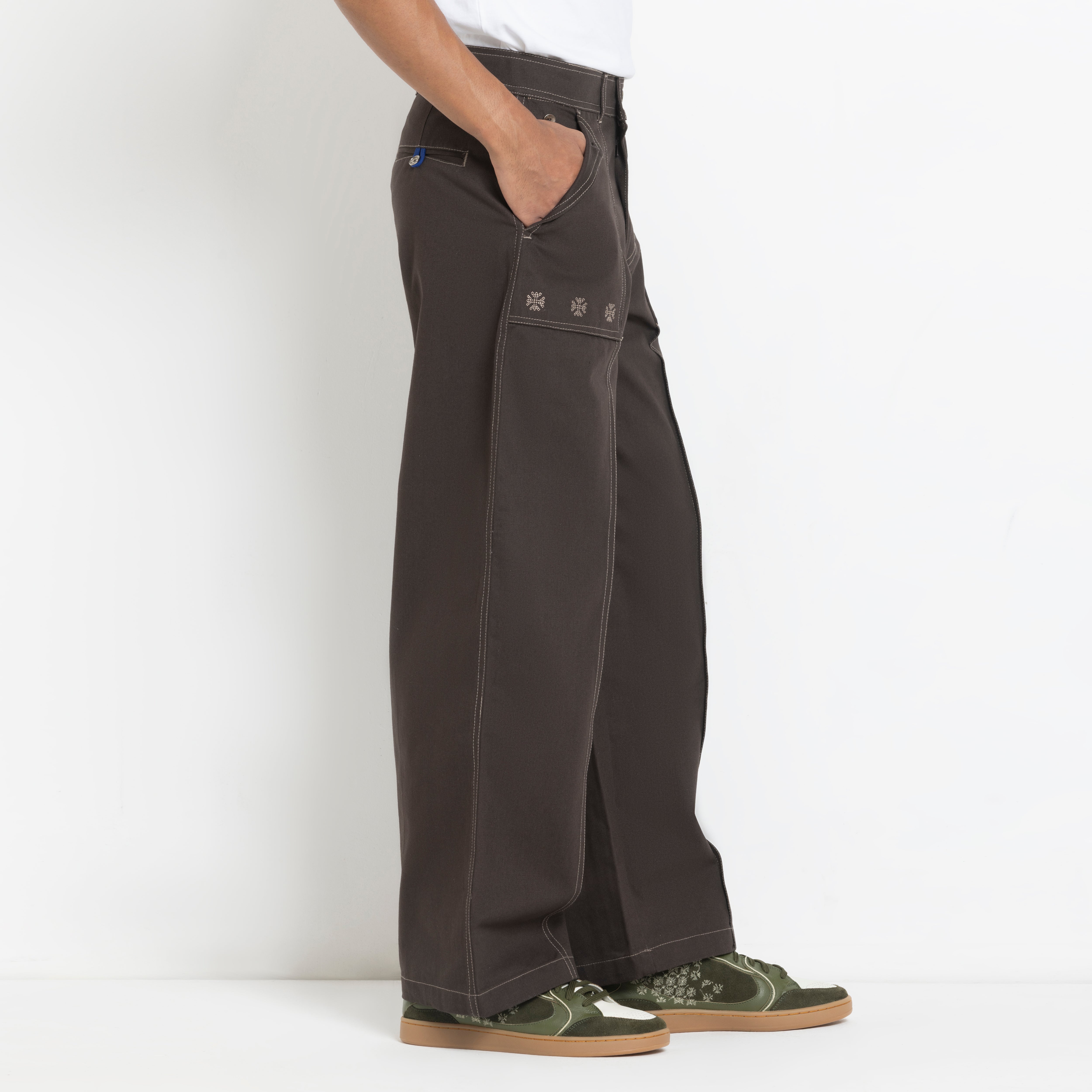 Kara - Pintuck Pant - Dark Brown For Men