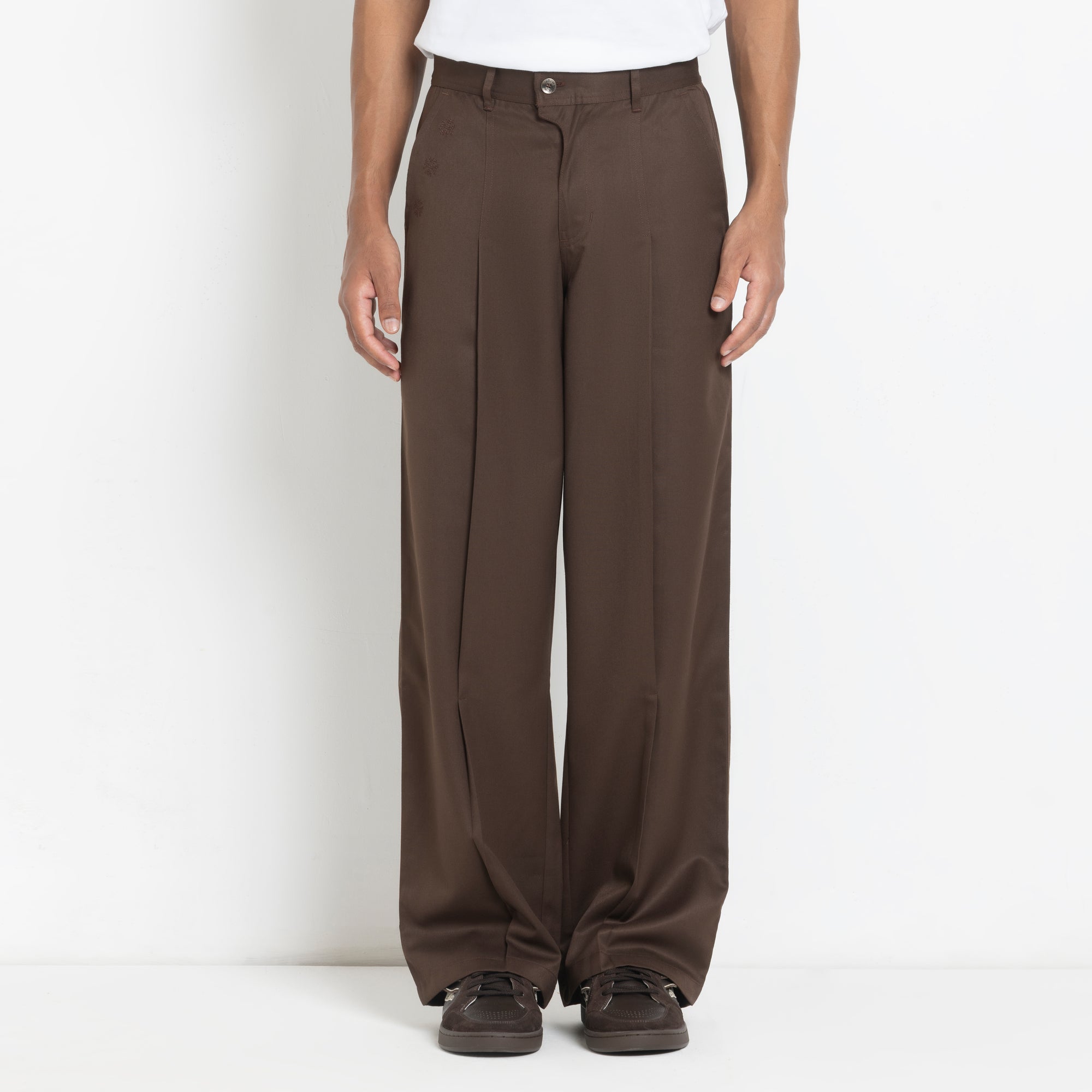Kara - Pleat Trouser - Dark Brown For Men
