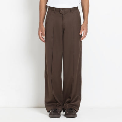 Kara - Pleat Trouser - Dark Brown For Men