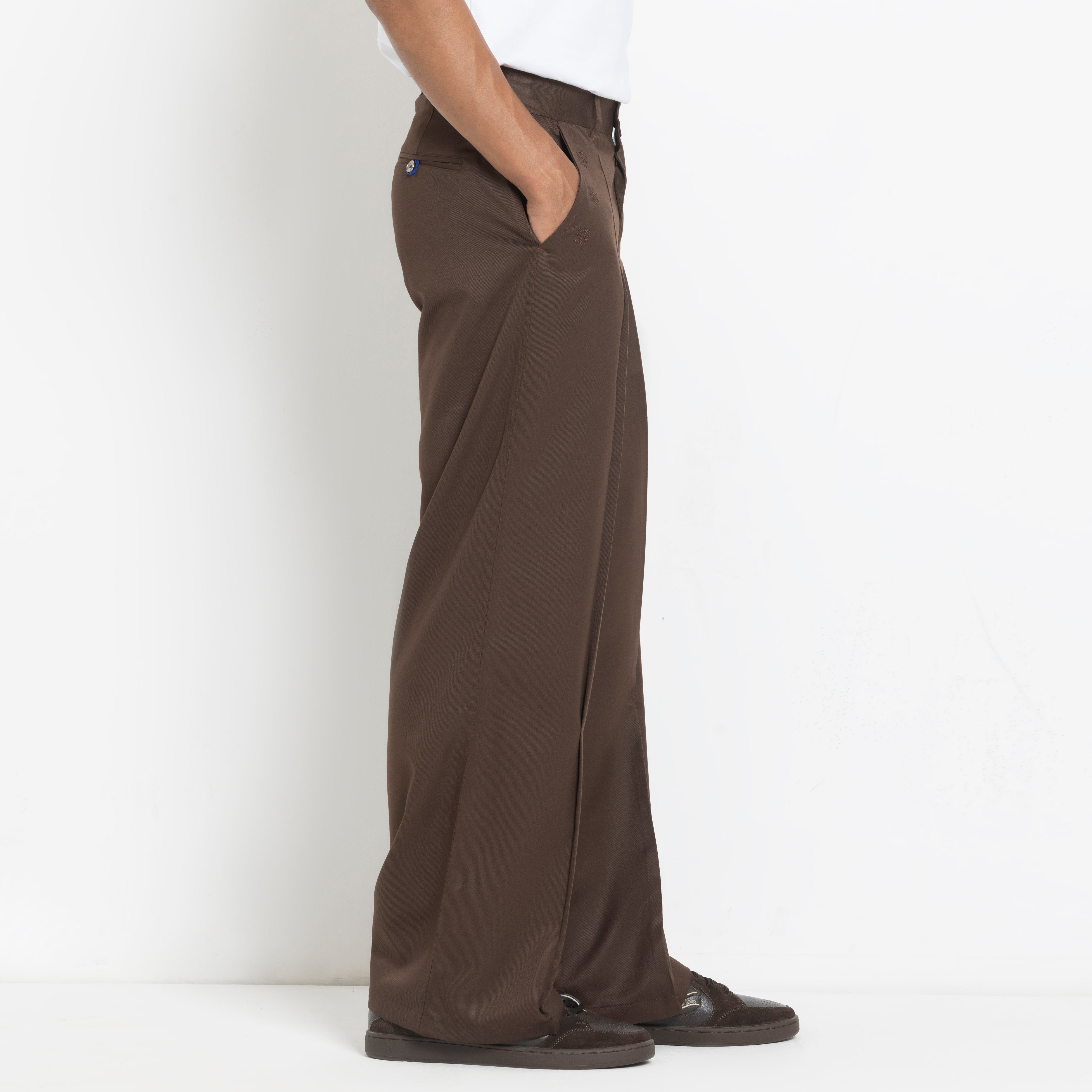 Kara - Pleat Trouser - Dark Brown For Men