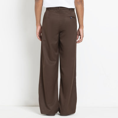 Kara - Pleat Trouser - Dark Brown For Men