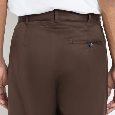 Kara - Pleat Trouser - Dark Brown For Men